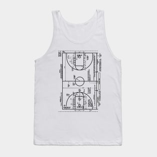 Patent Drawing College Basketball Court Tank Top